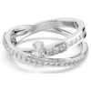Hyperbola-Ring mit gemischten Schliffen, weiss, rhodiniert Hyperbola-Ring mit gemischten Schliffen, weiss, rhodiniert