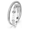 Hyperbola-Ring mit gemischten Schliffen, weiss, rhodiniert Hyperbola-Ring mit gemischten Schliffen, weiss, rhodiniert