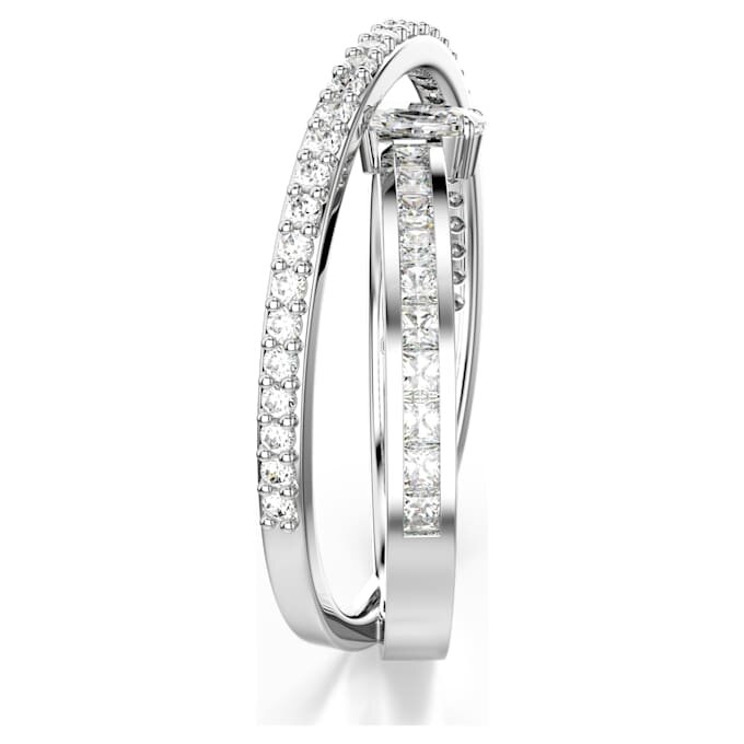 Hyperbola-Ring mit gemischten Schliffen, weiss, rhodiniert Hyperbola-Ring mit gemischten Schliffen, weiss, rhodiniert