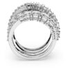 Hyperbola-Ring mit gemischten Schliffen, weiss, rhodiniert Hyperbola-Ring mit gemischten Schliffen, weiss, rhodiniert
