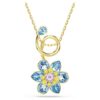 Idyllia-Anhänger mit gemischten Schliffen, Blume, blau, vergoldet Idyllia-Anhänger mit gemischten Schliffen, Blume, blau, vergoldet
