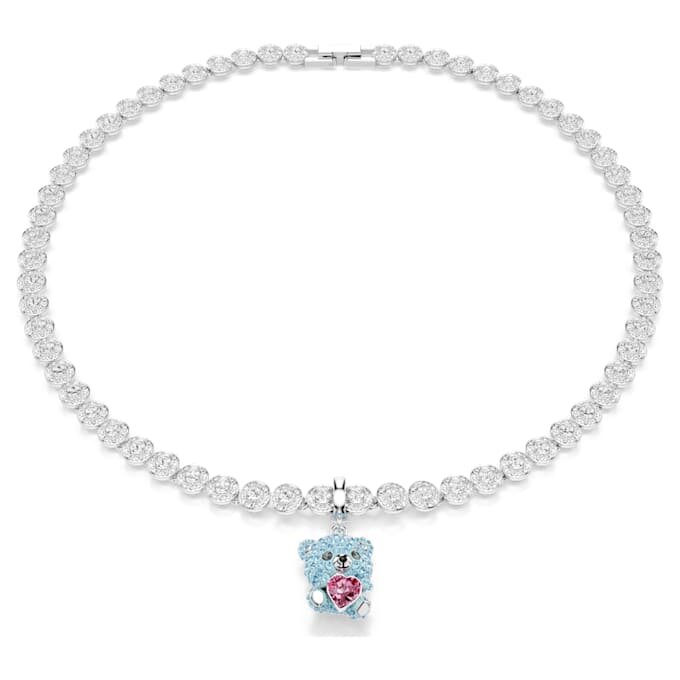 Idyllia-Anhänger mit gemischten Schliffen, Teddy, blau, rhodiniert Idyllia-Anhänger mit gemischten Schliffen, Teddy, blau, rhodiniert