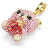 Idyllia-Anhänger mit gemischten Schliffen, Teddy, rosa, vergoldet Idyllia-Anhänger mit gemischten Schliffen, Teddy, rosa, vergoldet
