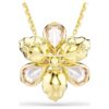 Idyllia-Anhänger und Brosche mit gemischten Schliffen, Blume, mehrfarbig, goldfarben plattiert Idyllia-Anhänger und Brosche mit gemischten Schliffen, Blume, mehrfarbig, goldfarben plattiert
