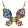 Idyllia-Anhänger und Brosche mit gemischten Schliffen, Pavé, Schmetterling, mehrfarbig, goldfarben plattiert Idyllia-Anhänger und Brosche mit gemischten Schliffen, Pavé, Schmetterling, mehrfarbig, goldfarben plattiert