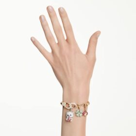 Idyllia-Armband, gemischte Schliffe, gemischte Motive, mehrfarbig, goldfarben plattiert