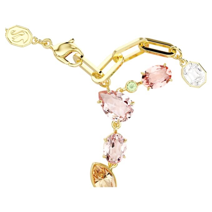 Idyllia-Armband, gemischte Schliffe, gemischte Motive, mehrfarbig, goldfarben plattiert Idyllia-Armband, gemischte Schliffe, gemischte Motive, mehrfarbig, goldfarben plattiert