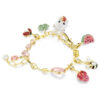 Idyllia-Armband, gemischte Schliffe, gemischte Motive, mehrfarbig, goldfarben plattiert Idyllia-Armband, gemischte Schliffe, gemischte Motive, mehrfarbig, goldfarben plattiert