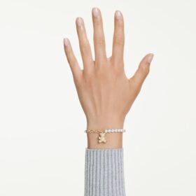 Idyllia-Armband Kristallperle, Rundschliff, Teddy, Goldton, vergoldet
