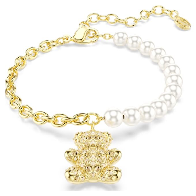Idyllia-Armband Kristallperle, Rundschliff, Teddy, Goldton, vergoldet Idyllia-Armband Kristallperle, Rundschliff, Teddy, Goldton, vergoldet