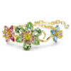 Idyllia-Armband mit gemischten Schliffen, Blume, mehrfarbig, goldfarben plattiert Idyllia-Armband mit gemischten Schliffen, Blume, mehrfarbig, goldfarben plattiert