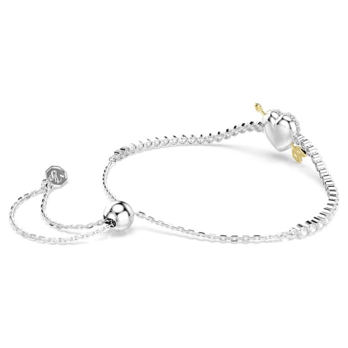 Idyllia-Armband mit gemischten Schliffen, Herz mit Pfeil, weiss, rhodiniert Idyllia-Armband mit gemischten Schliffen, Herz mit Pfeil, weiss, rhodiniert