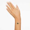 Idyllia-Armband mit gemischten Schliffen, Kleeblatt, grün, goldfarben plattiert