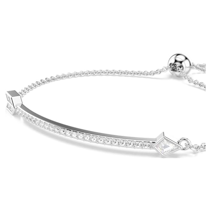 Idyllia-Armband mit gemischten Schliffen, Pfeil, weiss, rhodiniert Idyllia-Armband mit gemischten Schliffen, Pfeil, weiss, rhodiniert