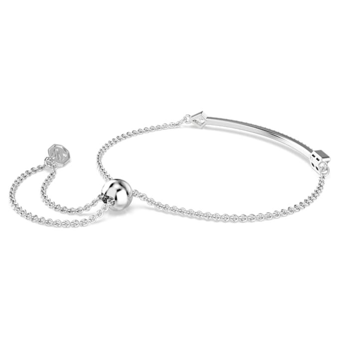 Idyllia-Armband mit gemischten Schliffen, Pfeil, weiss, rhodiniert Idyllia-Armband mit gemischten Schliffen, Pfeil, weiss, rhodiniert