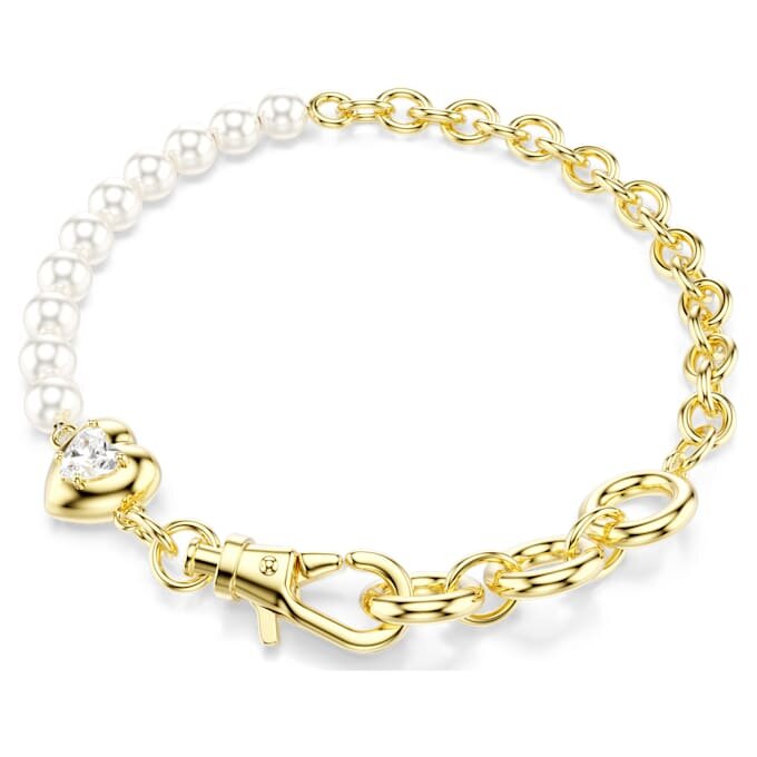 Idyllia-Armband mit Kristallperlen, weiss, vergoldet Idyllia-Armband mit Kristallperlen, weiss, vergoldet