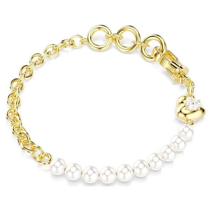 Idyllia-Armband mit Kristallperlen, weiss, vergoldet Idyllia-Armband mit Kristallperlen, weiss, vergoldet