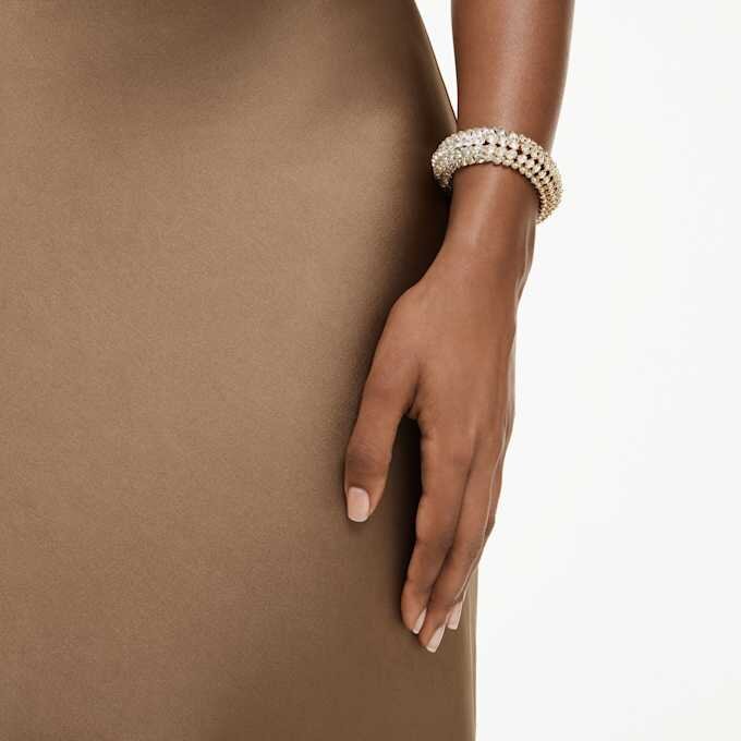 Idyllia-Armband, ovaler Schliff, weiss, vergoldet Idyllia-Armband, ovaler Schliff, weiss, vergoldet