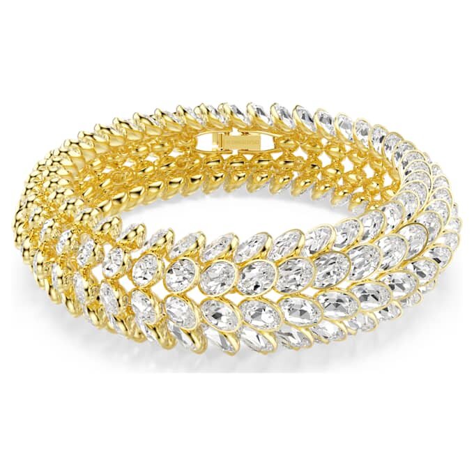 Idyllia-Armband, ovaler Schliff, weiss, vergoldet Idyllia-Armband, ovaler Schliff, weiss, vergoldet