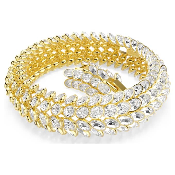 Idyllia-Armband, ovaler Schliff, weiss, vergoldet Idyllia-Armband, ovaler Schliff, weiss, vergoldet