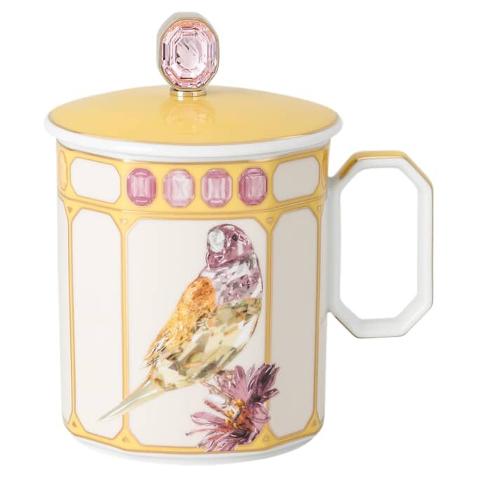Idyllia-Becher aus Porzellan, Kristall-Druckmotiv, Fink, gelb Idyllia-Becher aus Porzellan, Kristall-Druckmotiv, Fink, gelb