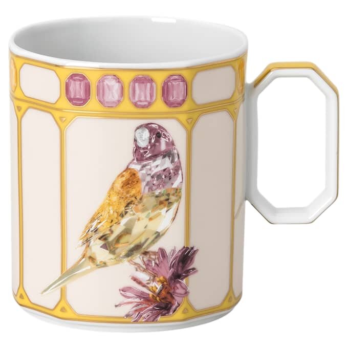 Idyllia-Becher aus Porzellan, Kristall-Druckmotiv, Fink, gelb Idyllia-Becher aus Porzellan, Kristall-Druckmotiv, Fink, gelb