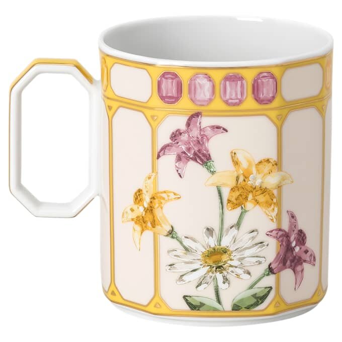 Idyllia-Becher aus Porzellan, Kristall-Druckmotiv, Fink, gelb Idyllia-Becher aus Porzellan, Kristall-Druckmotiv, Fink, gelb