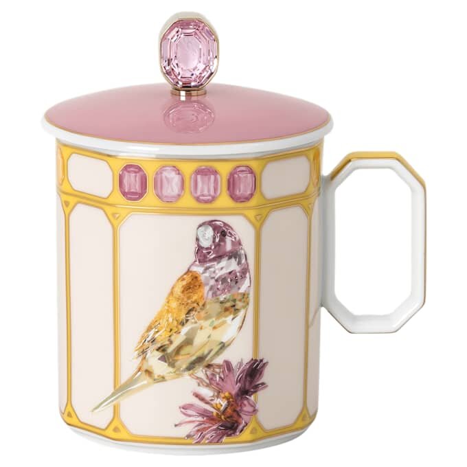 Idyllia-Becher aus Porzellan, Kristall-Druckmotiv, Fink, gelb Idyllia-Becher aus Porzellan, Kristall-Druckmotiv, Fink, gelb