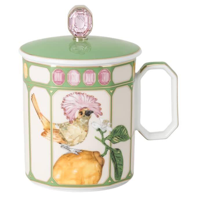 Idyllia-Becher aus Porzellan, Kristall-Print-Motiv, Fliegenschnäpper, grün Idyllia-Becher aus Porzellan, Kristall-Print-Motiv, Fliegenschnäpper, grün