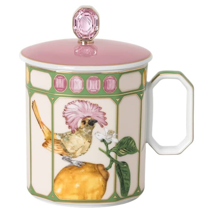 Idyllia-Becher aus Porzellan, Kristall-Print-Motiv, Fliegenschnäpper, grün Idyllia-Becher aus Porzellan, Kristall-Print-Motiv, Fliegenschnäpper, grün