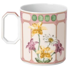 Idyllia-Becher aus Porzellan, Kristall-Print-Motiv, Fliegenschnäpper, rosa Idyllia-Becher aus Porzellan, Kristall-Print-Motiv, Fliegenschnäpper, rosa