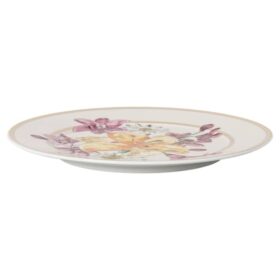Idyllia Brotteller aus Porzellan, Kristalldruck-Motiv, Blumenstrauss, mehrfarbig