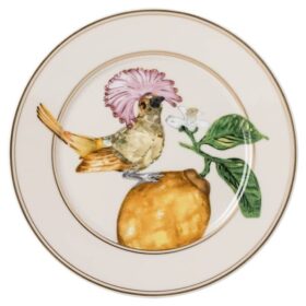 Idyllia Brotteller aus Porzellan, Kristalldruck-Motiv, Fliegenfänger, mehrfarbig