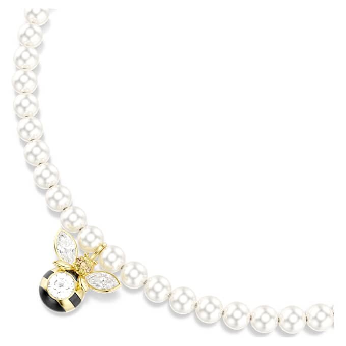 Idyllia Choker Kristallperle, gemischte Schliffe, Biene, weiss, vergoldet Idyllia Choker Kristallperle, gemischte Schliffe, Biene, weiss, vergoldet