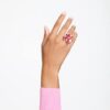Idyllia Cocktailring «Flower», rosa, goldfarben plattiert