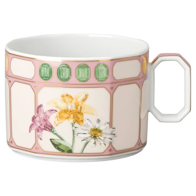 Idyllia Combi-Tasse mit Untertasse aus Porzellan, Kristall-Print-Motiv, Blumenstrauss, mehrfarbig Idyllia Combi-Tasse mit Untertasse aus Porzellan, Kristall-Print-Motiv, Blumenstrauss, mehrfarbig