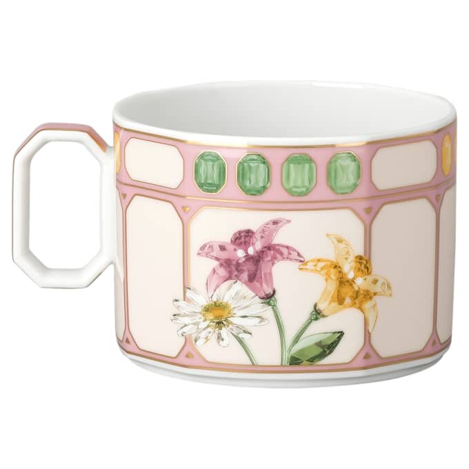 Idyllia Combi-Tasse mit Untertasse aus Porzellan, Kristall-Print-Motiv, Blumenstrauss, mehrfarbig Idyllia Combi-Tasse mit Untertasse aus Porzellan, Kristall-Print-Motiv, Blumenstrauss, mehrfarbig