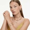 Millenia-Armband mit achteckigem Schliff, Karamell, goldfarben plattiert Millenia-Armband mit achteckigem Schliff, Karamell, goldfarben plattiert