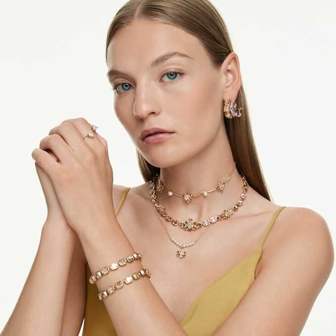 Millenia-Armband mit achteckigem Schliff, Karamell, goldfarben plattiert Millenia-Armband mit achteckigem Schliff, Karamell, goldfarben plattiert