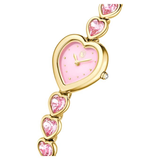 Idyllia Heart Uhr mit Kristallarmband, rosa, goldfarben Idyllia Heart Uhr mit Kristallarmband, rosa, goldfarben