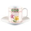 Idyllia-Kaffeetasse mit Untertasse aus Porzellan, Kristall-Print-Motiv, Blumen, mehrfarbig Idyllia-Kaffeetasse mit Untertasse aus Porzellan, Kristall-Print-Motiv, Blumen, mehrfarbig