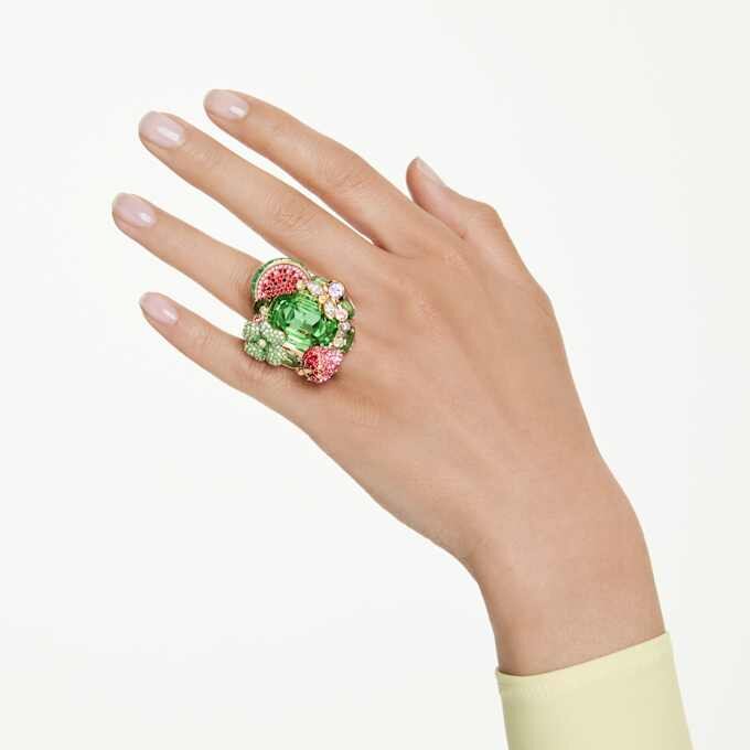 Idyllia-Motiv-Ring, mehrfarbig, vergoldet Idyllia-Motiv-Ring, mehrfarbig, vergoldet