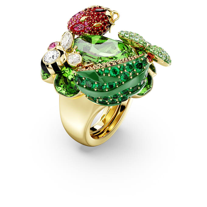 Idyllia-Motiv-Ring, mehrfarbig, vergoldet Idyllia-Motiv-Ring, mehrfarbig, vergoldet