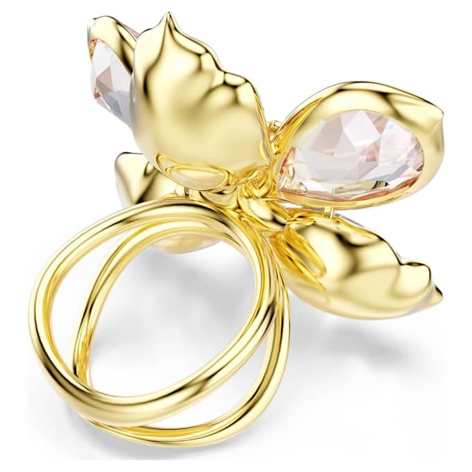 Idyllia-Motivring mit gemischten Schliffen, Blume, mehrfarbig, vergoldet Idyllia-Motivring mit gemischten Schliffen, Blume, mehrfarbig, vergoldet