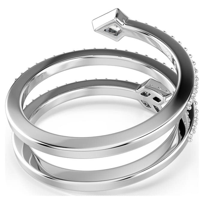 Idyllia-Motivring mit gemischten Schliffen, Pfeil, weiss, rhodiniert Idyllia-Motivring mit gemischten Schliffen, Pfeil, weiss, rhodiniert
