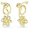 Idyllia-Ohrringe im asymmetrischen Design, gemischte Schliffe, Blume, mehrfarbig, goldfarben plattiert Idyllia-Ohrringe im asymmetrischen Design, gemischte Schliffe, Blume, mehrfarbig, goldfarben plattiert