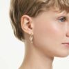 Idyllia-Ohrringe mit Ear Cuff, gemischte Schliffe, Herz mit Schlüssel, rosa, goldfarben plattiert Idyllia-Ohrringe mit Ear Cuff, gemischte Schliffe, Herz mit Schlüssel, rosa, goldfarben plattiert