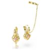 Idyllia-Ohrringe mit Ear Cuff, gemischte Schliffe, Herz mit Schlüssel, rosa, goldfarben plattiert Idyllia-Ohrringe mit Ear Cuff, gemischte Schliffe, Herz mit Schlüssel, rosa, goldfarben plattiert