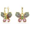 Idyllia-Ohrringe mit gemischten Schliffen, Pavé, Schmetterling, mehrfarbig, goldfarben plattiert Idyllia-Ohrringe mit gemischten Schliffen, Pavé, Schmetterling, mehrfarbig, goldfarben plattiert