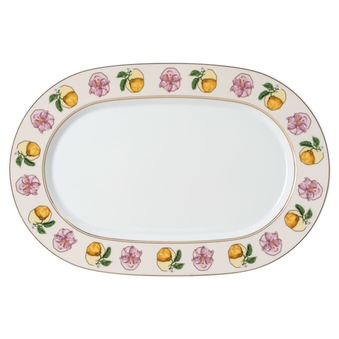 Idyllia-Platte aus Porzellan, Kristalldruck-Motiv, Lily Citron, klein, mehrfarbig Idyllia-Platte aus Porzellan, Kristalldruck-Motiv, Lily Citron, klein, mehrfarbig